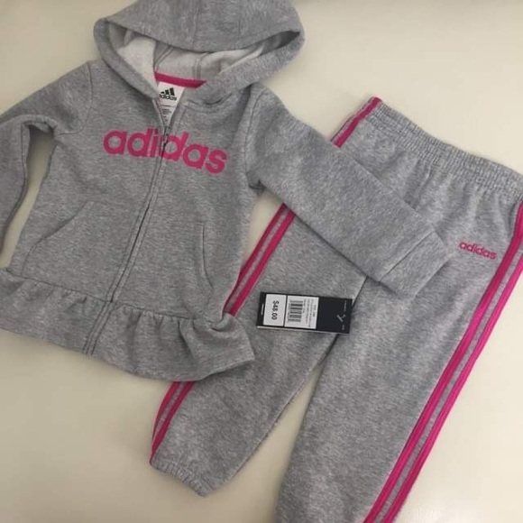 Adidas baby girl cute warm hoodie set - Picture 4 of 5